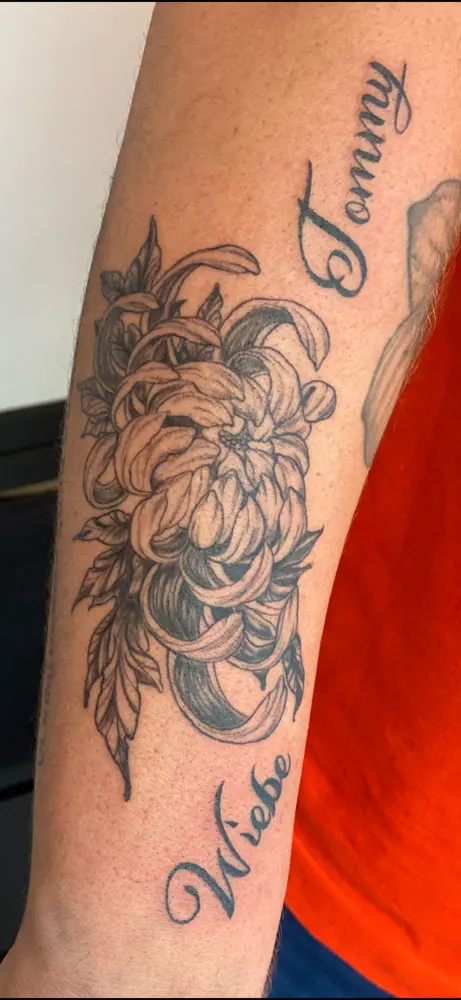Grote chrysant met schaduwwerk